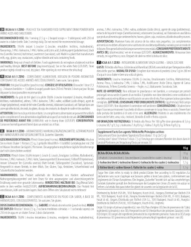 BCAA 8:1:1 ZERO 250 GR - BIOTECH USA