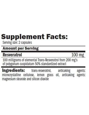 PURE RESVERATROL 100MG - 60 VCAPS - AMIX