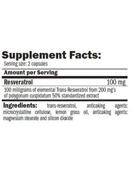 PURE RESVERATROL 100MG - 60 VCAPS - AMIX