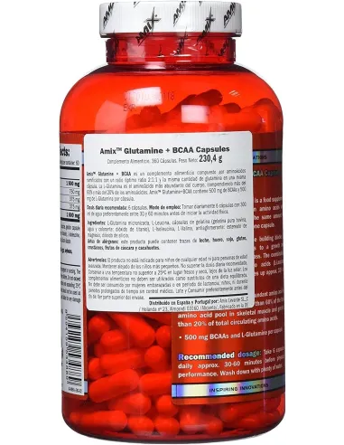 GLUTAMINE + BCAA - 360 CAPS - AMIX NUTRITION