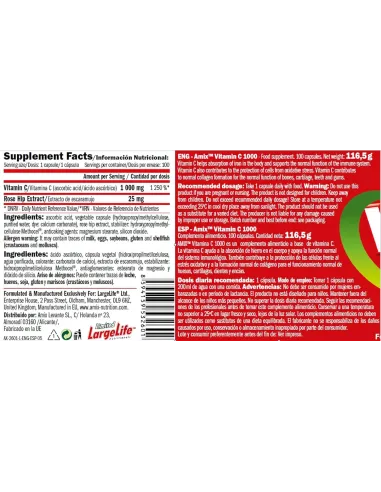 VITAMINA C1000 - 100 CAPS -  AMIX NUTRITION