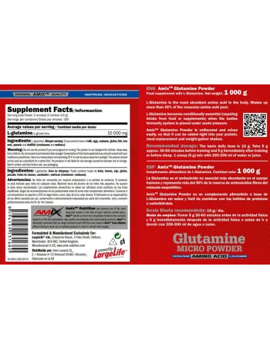 GLUTAMINE 1 KG - NEUTRA - AMIX NUTRITION